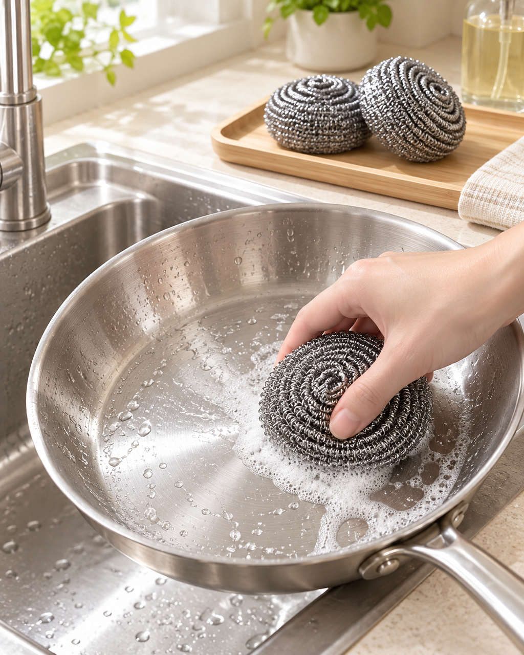 6-Piece Stainless Steel Scrubber Set