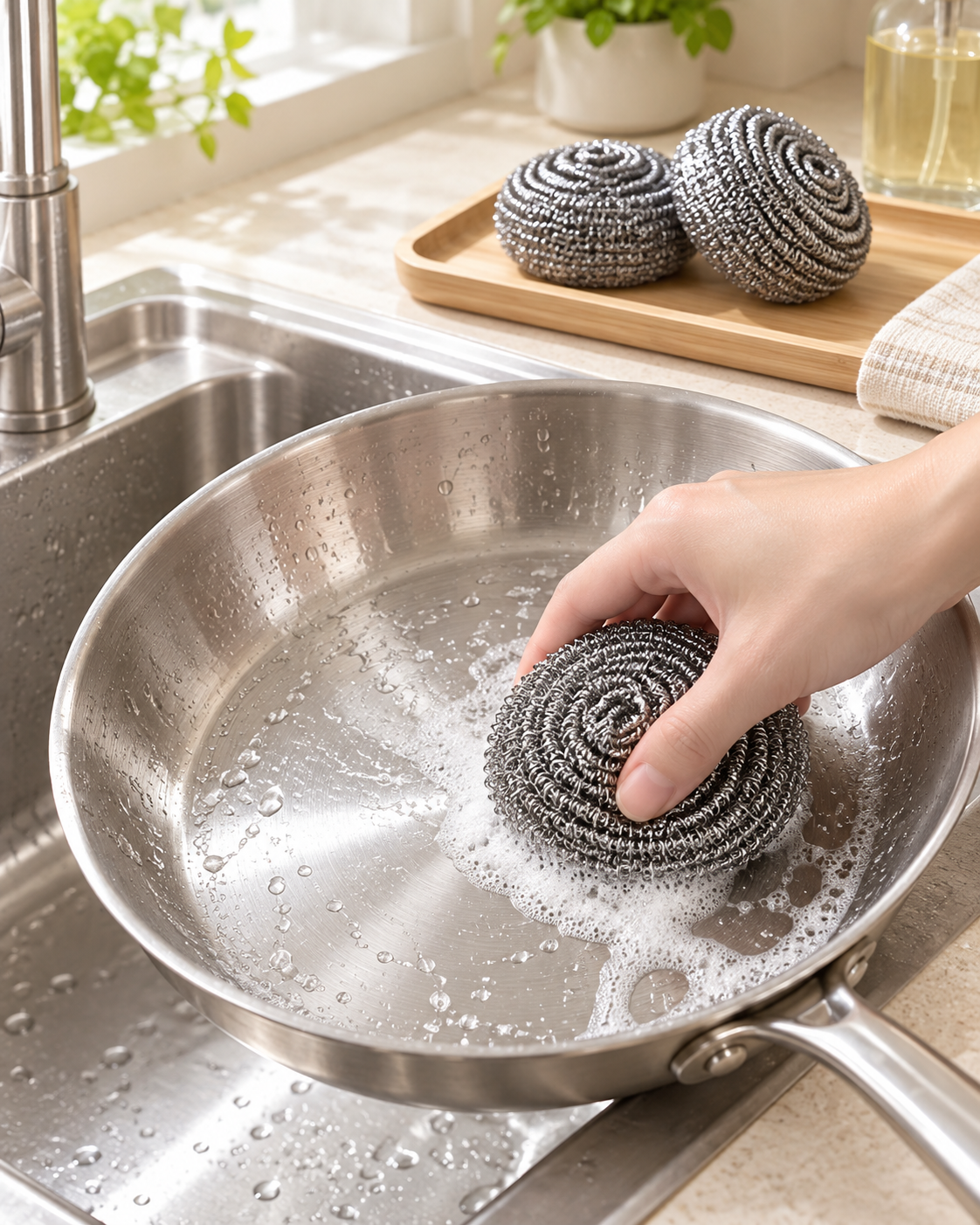 6-Piece Stainless Steel Scrubber Set
