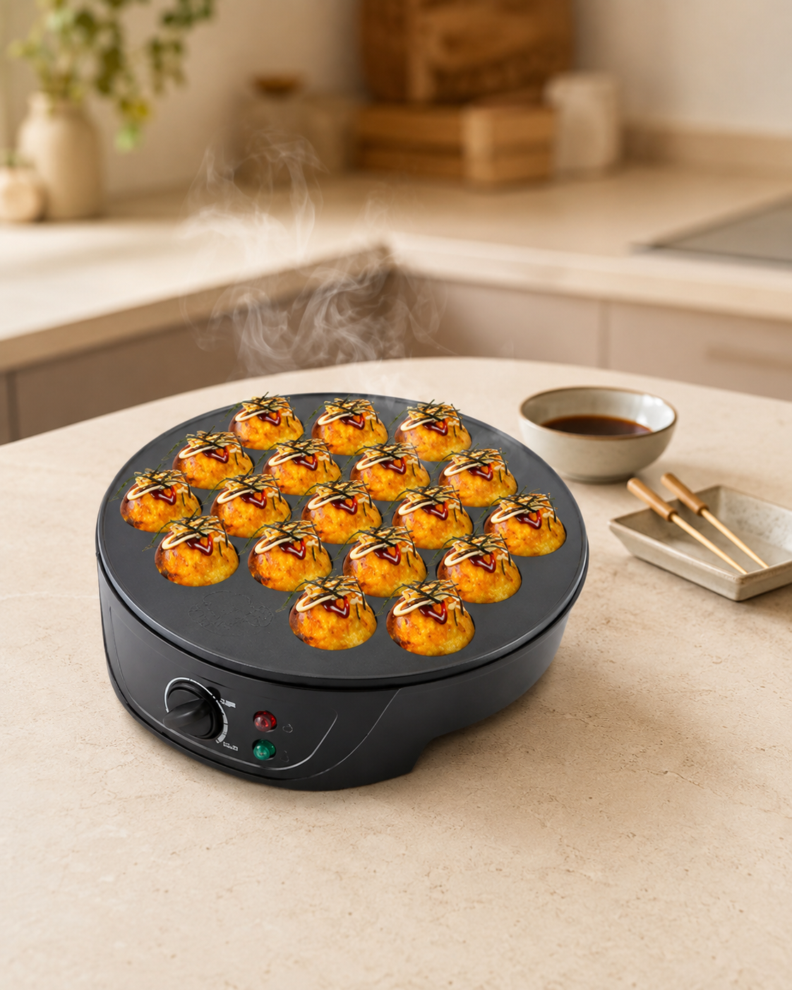 750W Electric Takoyaki Maker – 18 Holes