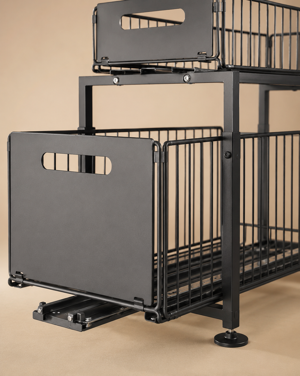 2-Tier Adjustable Pull-Out Cabinet Organizer