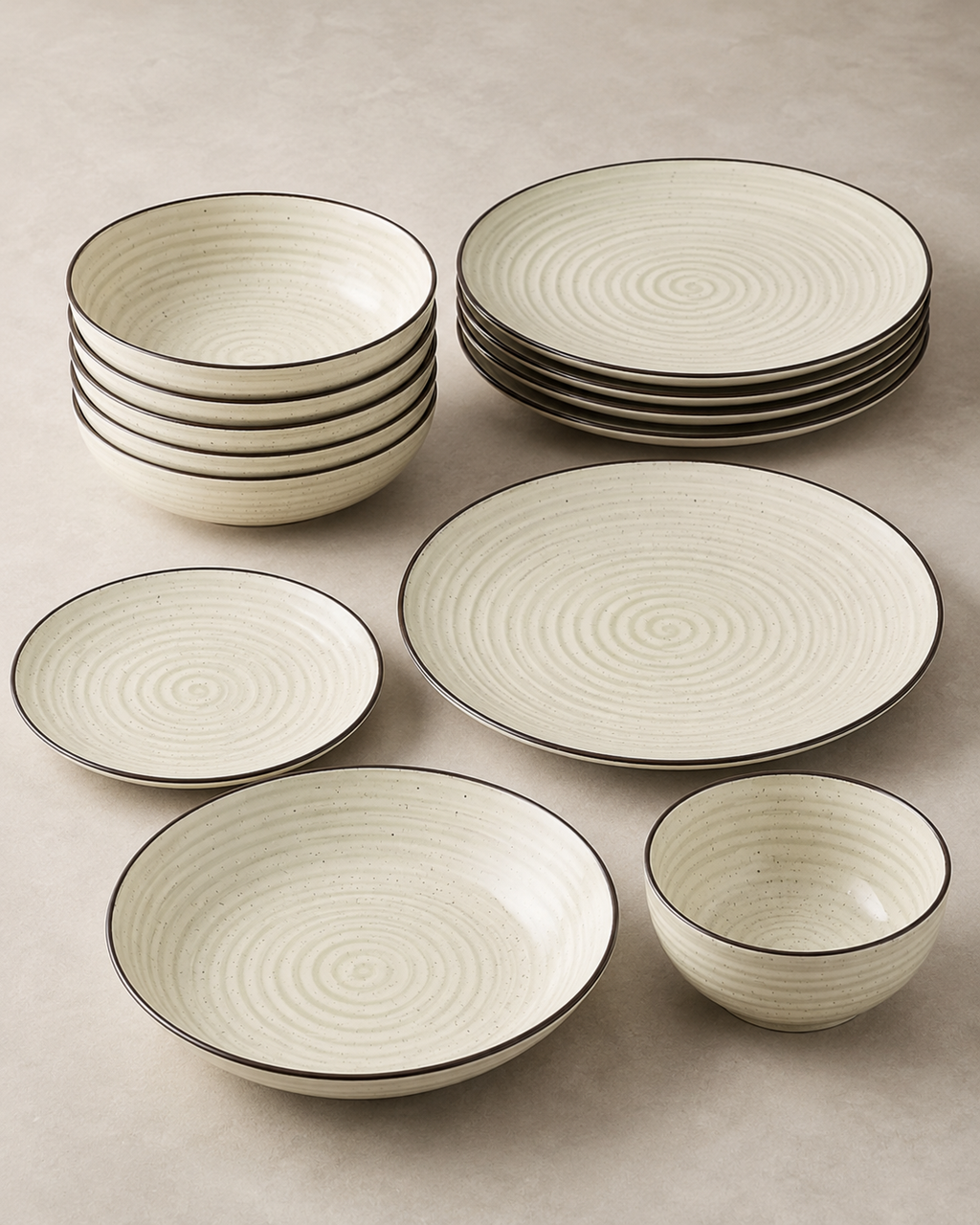 24-Piece Hand-Painted Ceramic Dinnerware Set