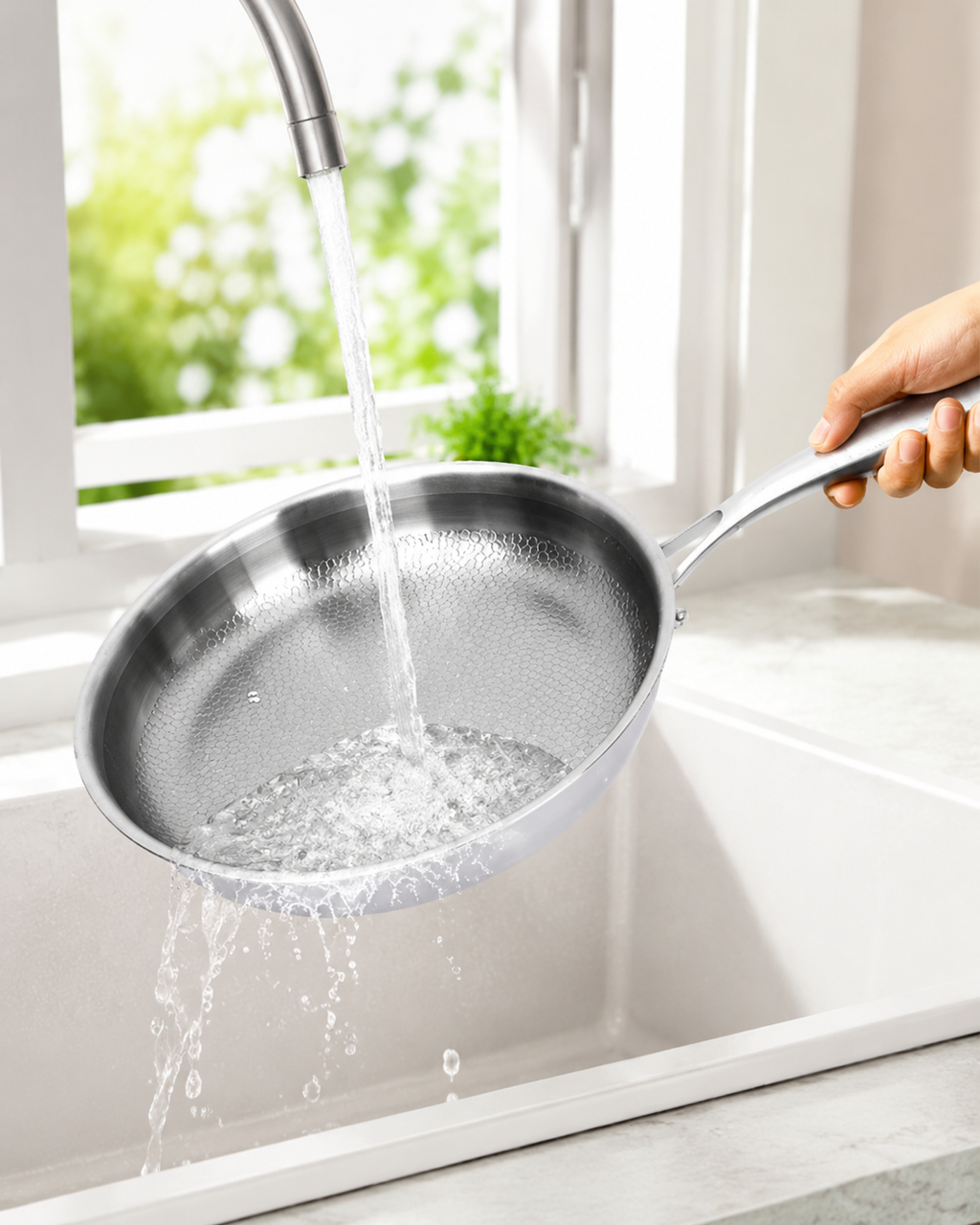 Titanium Steel Frying Pan with Lid