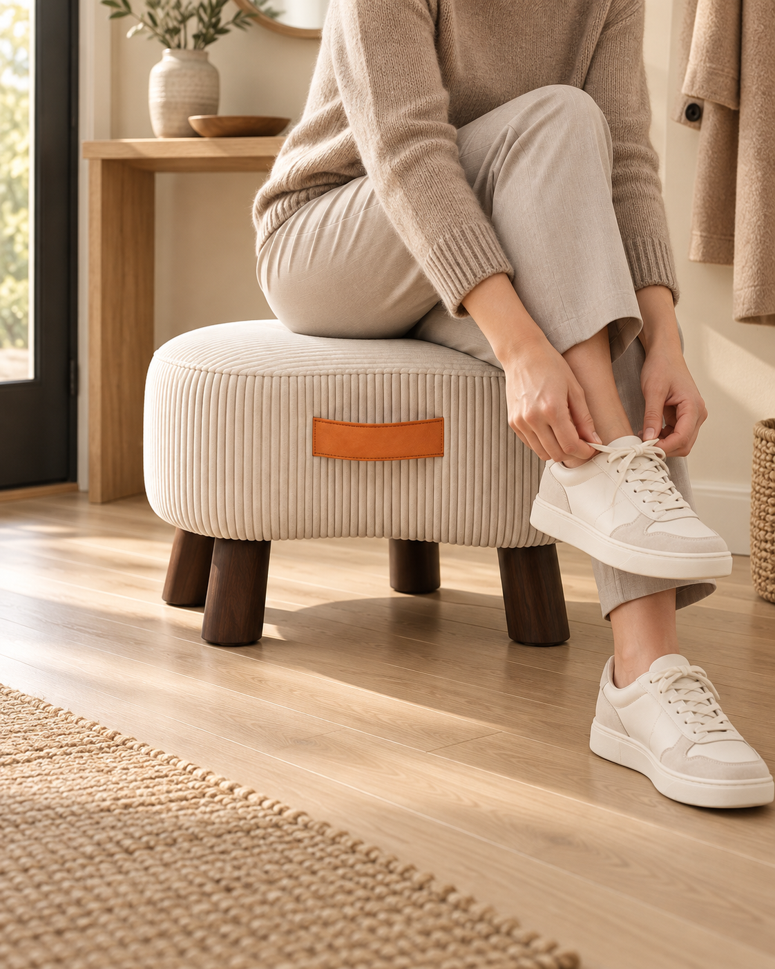 Nordic Upholstered Entryway Bench