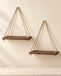 Hanging Wooden Shelf with Hemp Rope