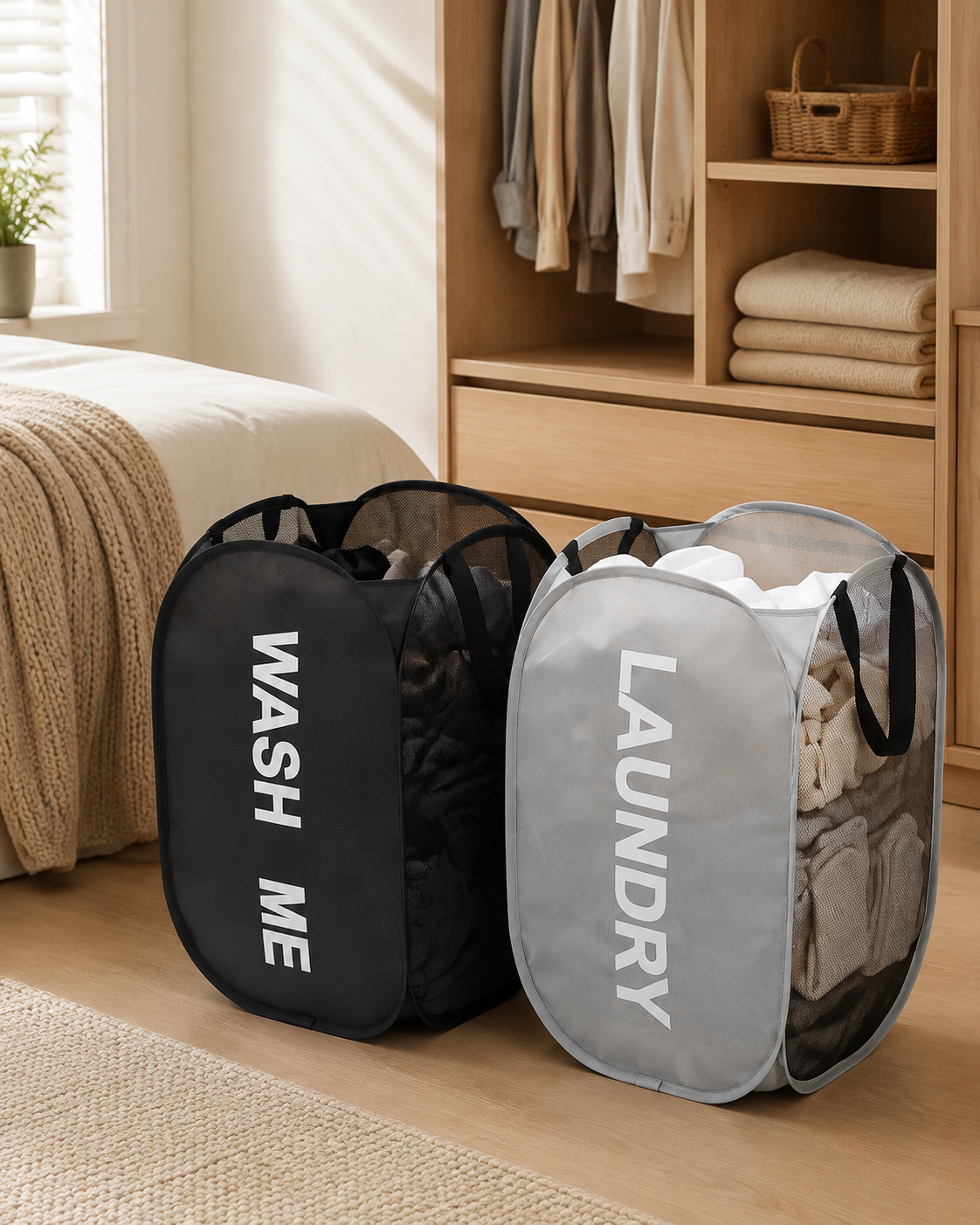 Collapsible Mesh Pop-Up Laundry Hamper