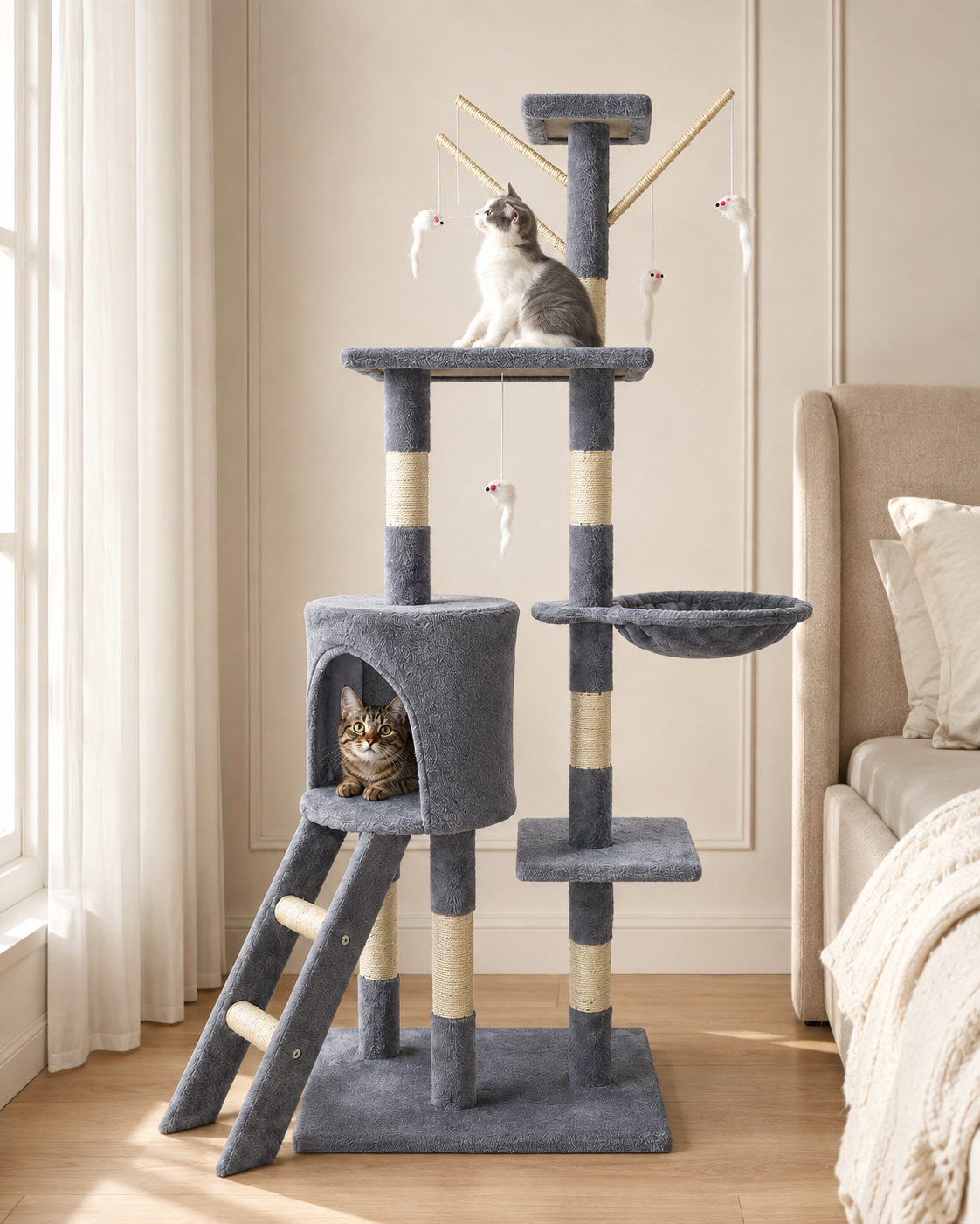 5-Level Cat Tree with Hammock & Condo