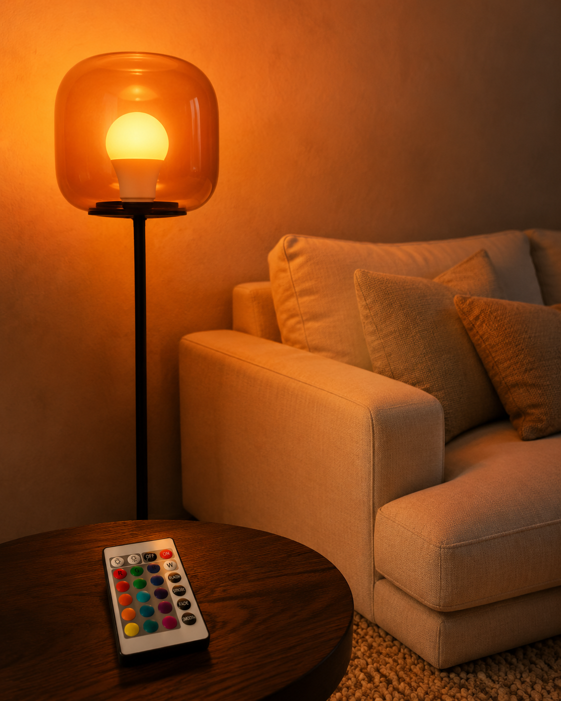 E27 RGB LED Bulb with Remote – 16 Colors