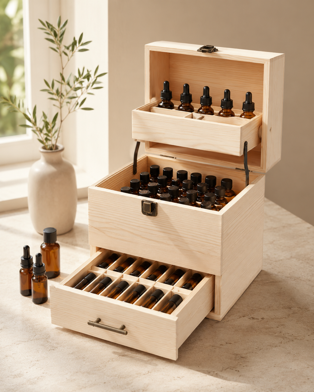 3-Tier Essential Oil & Nail Polish Organizer – 59 Slots