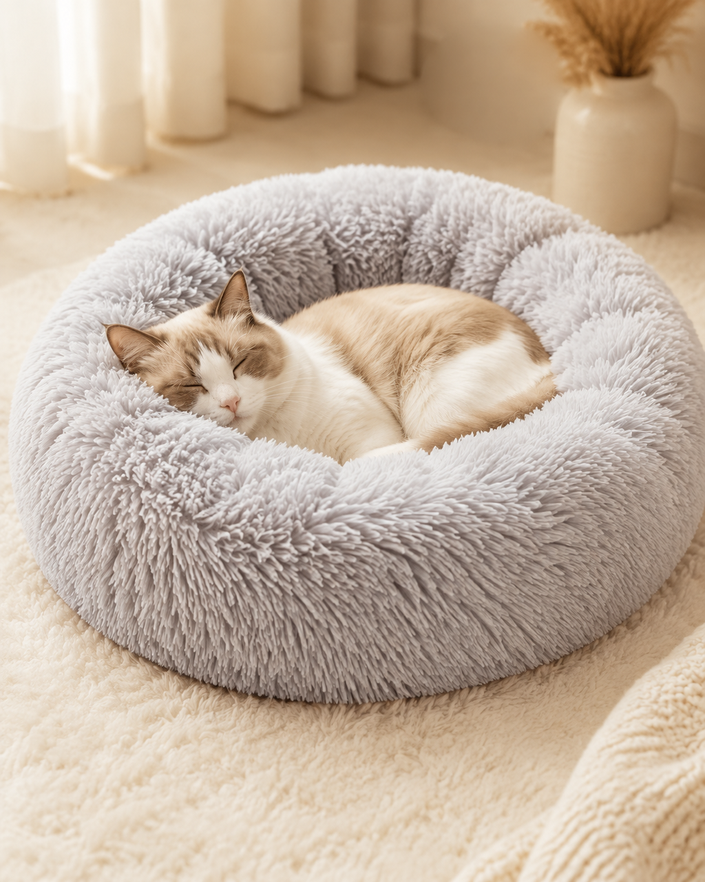Plush Calming Donut Pet Bed
