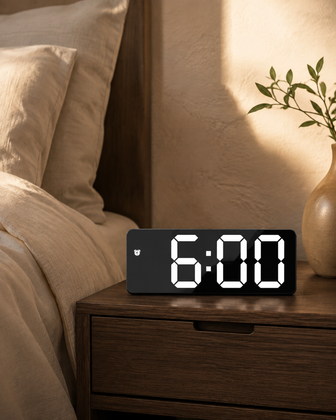 LED Mirror Alarm Clock with Voice Control