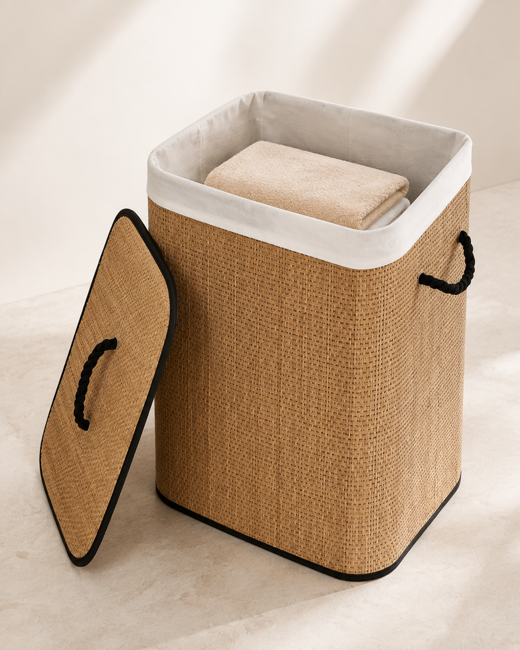 72L Bamboo Laundry Hamper with Lid