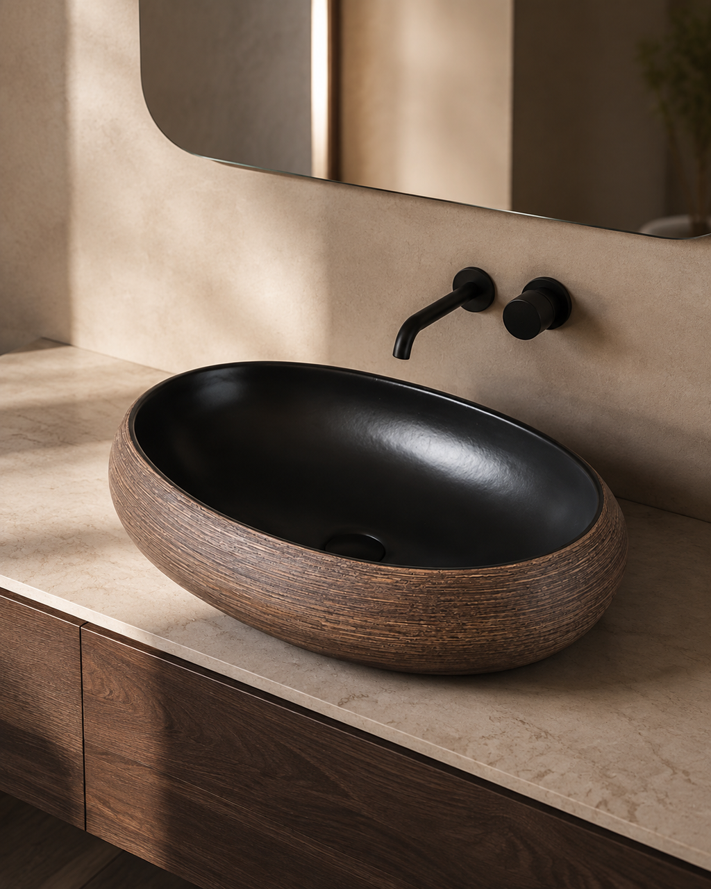 Oval Ceramic Countertop Vessel Sink