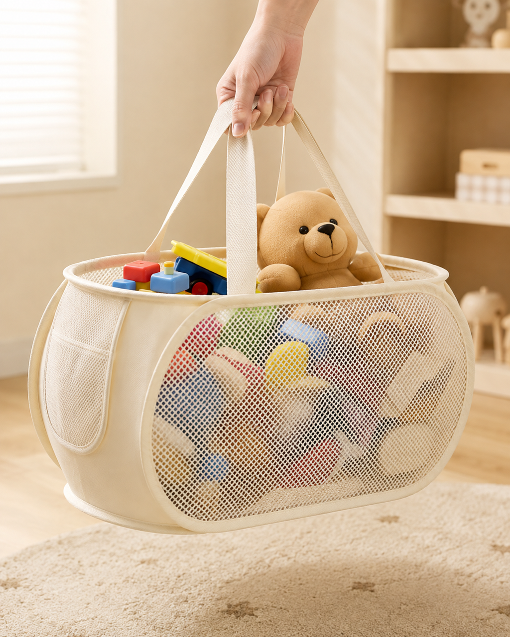 Large-Capacity Mesh Toy Storage Basket