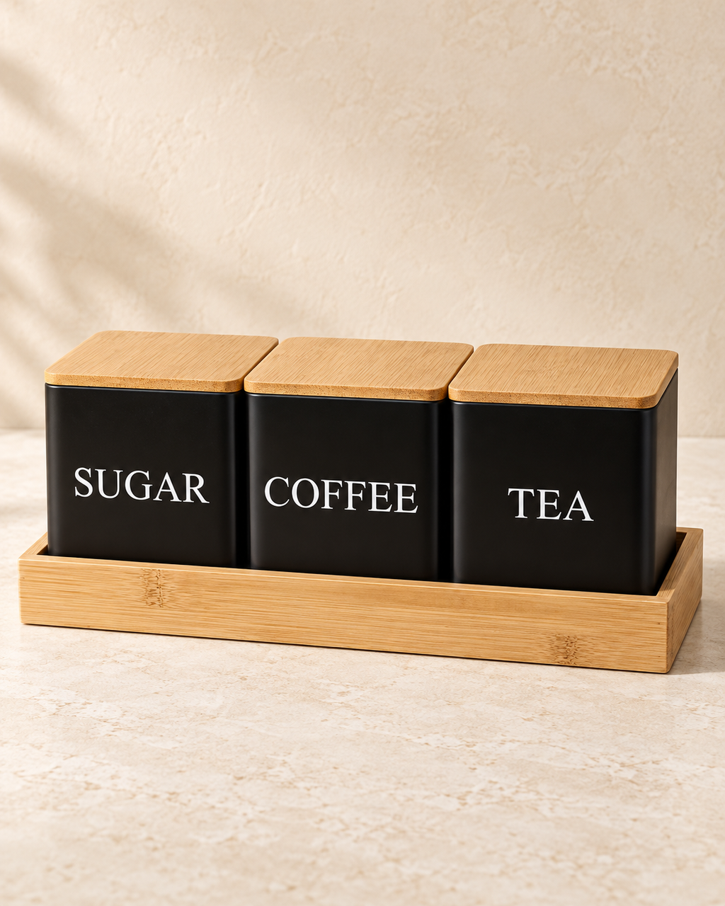 3-Piece Metal Kitchen Storage Jar Set