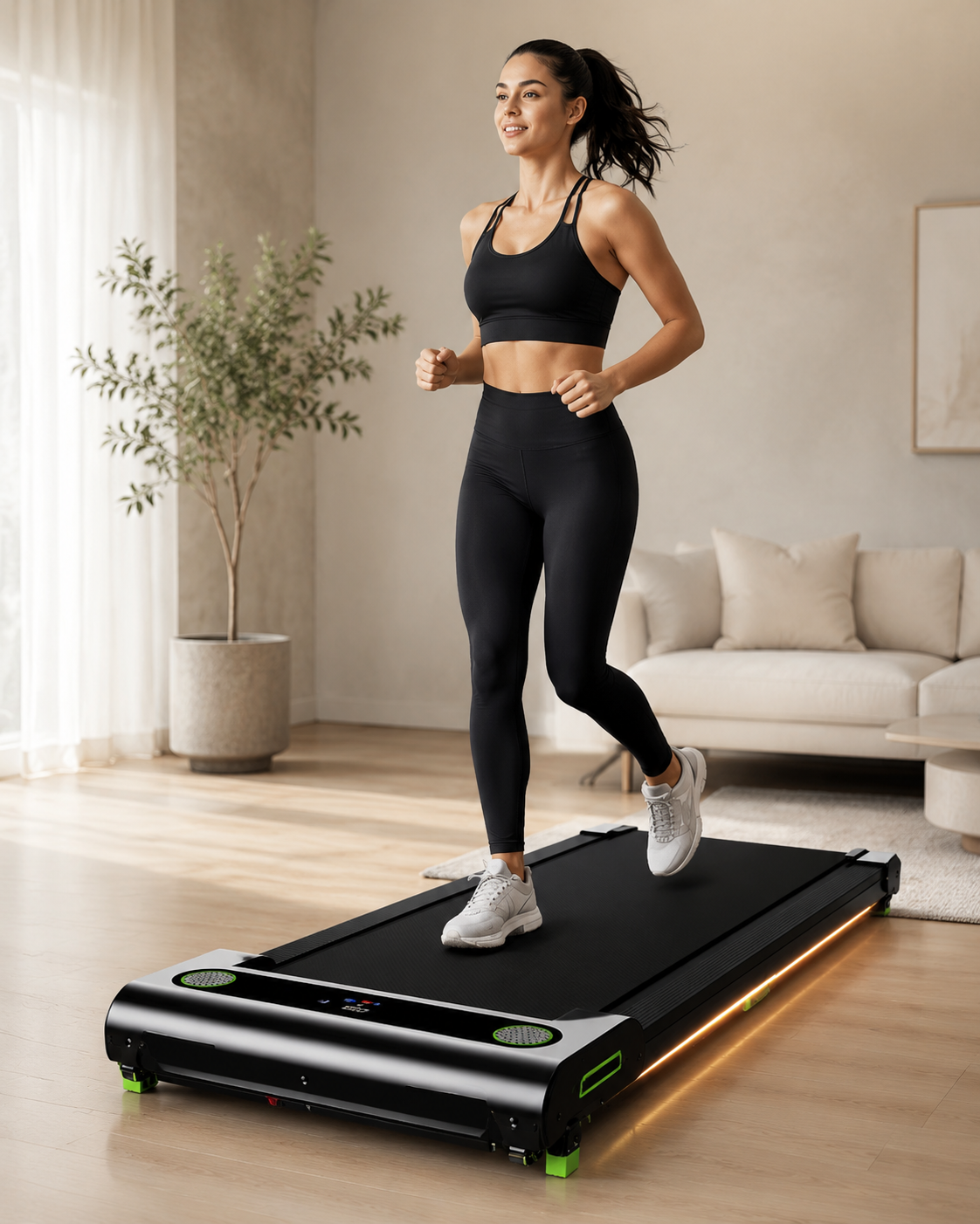 Foldable Electric Walking Pad with Manual Incline