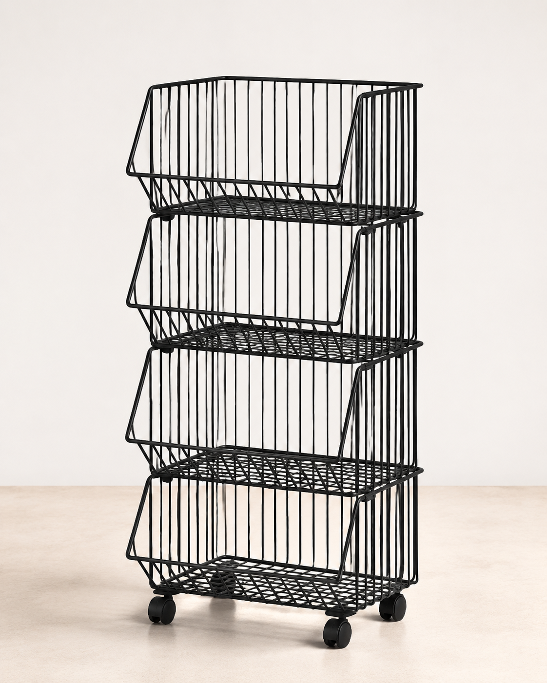 4-Tier Rotating Mobile Storage Basket