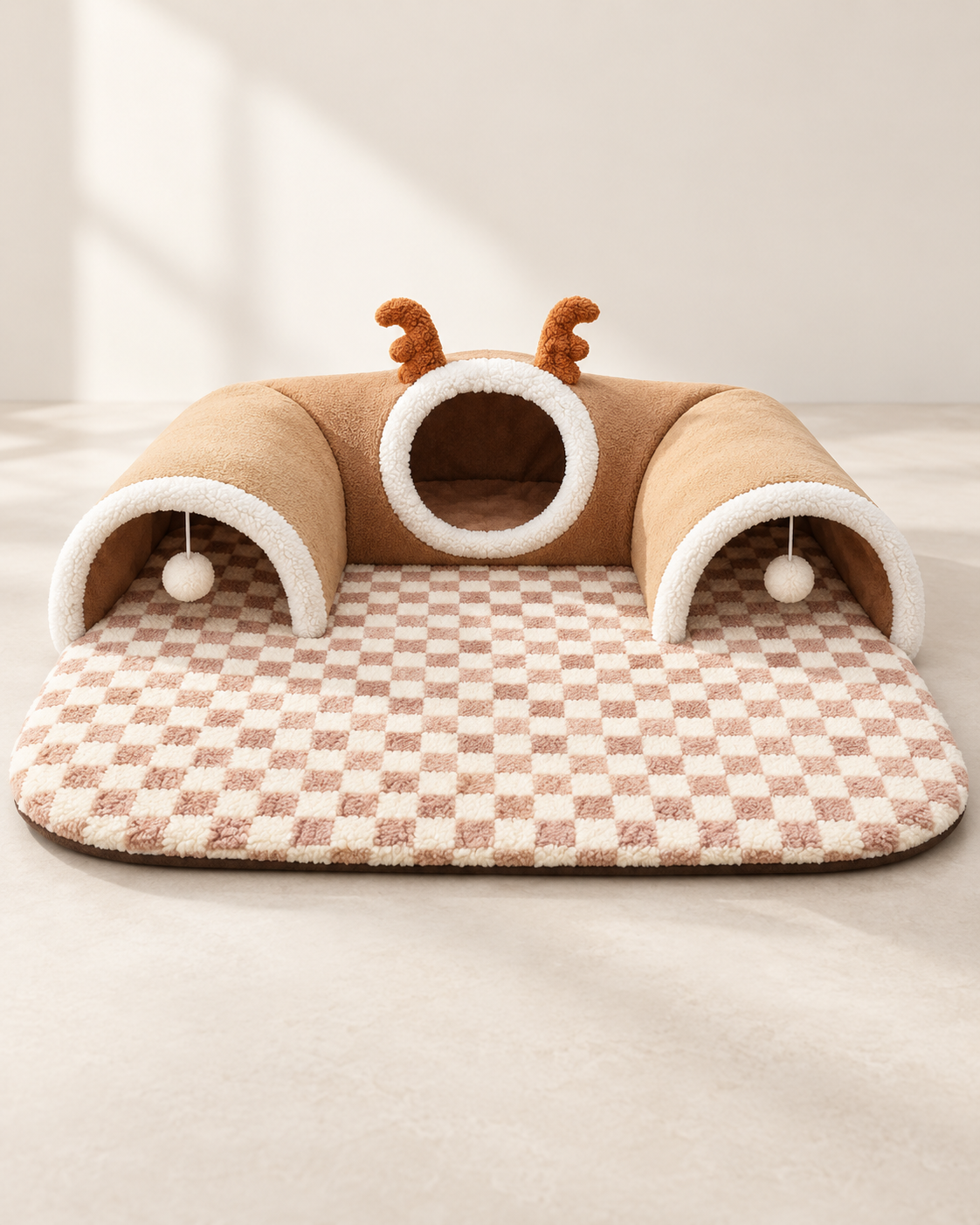 Cozy Reindeer Cat Play Lounge