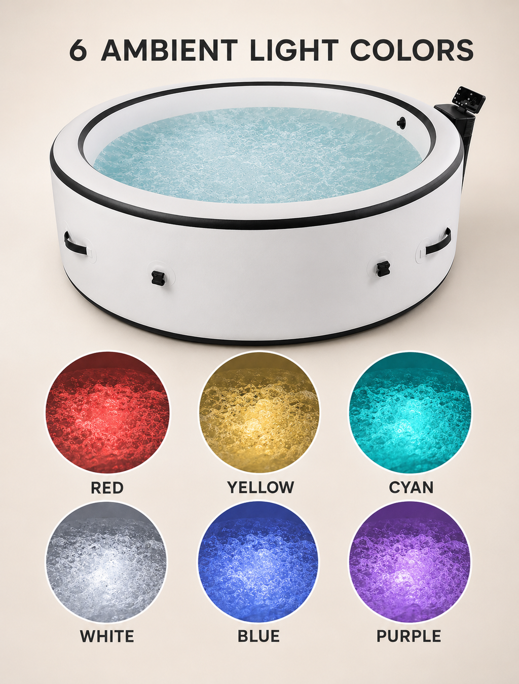 Portable Inflatable Spa Hot Tub for 2–6 People