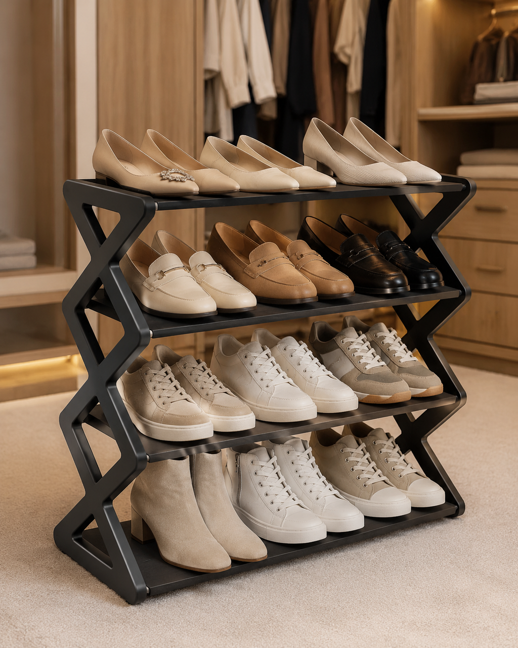 4-Tier Space-Saving Shoe Rack
