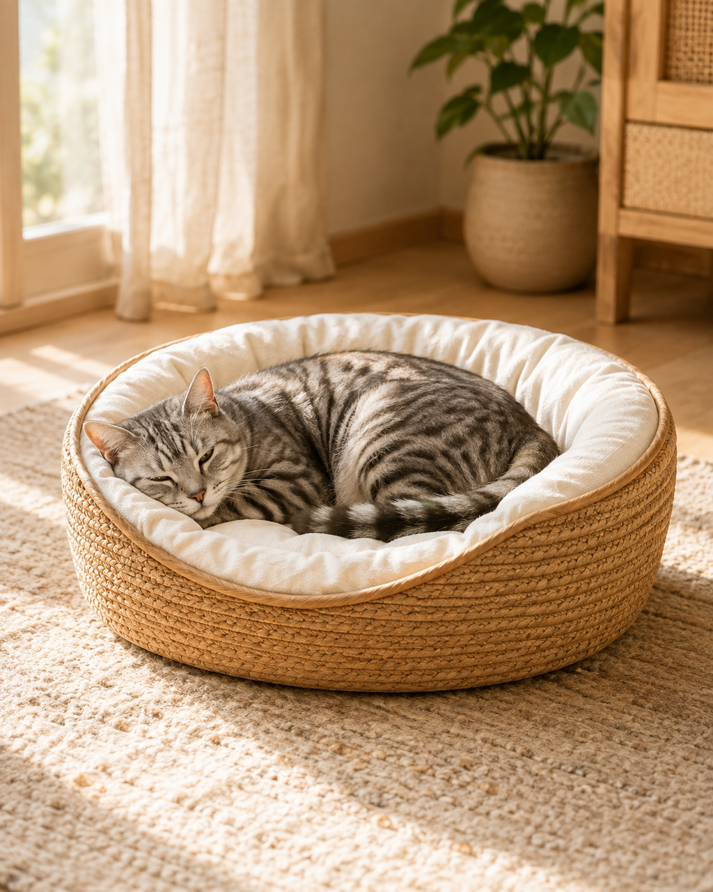 Handwoven Rattan Pet Bed