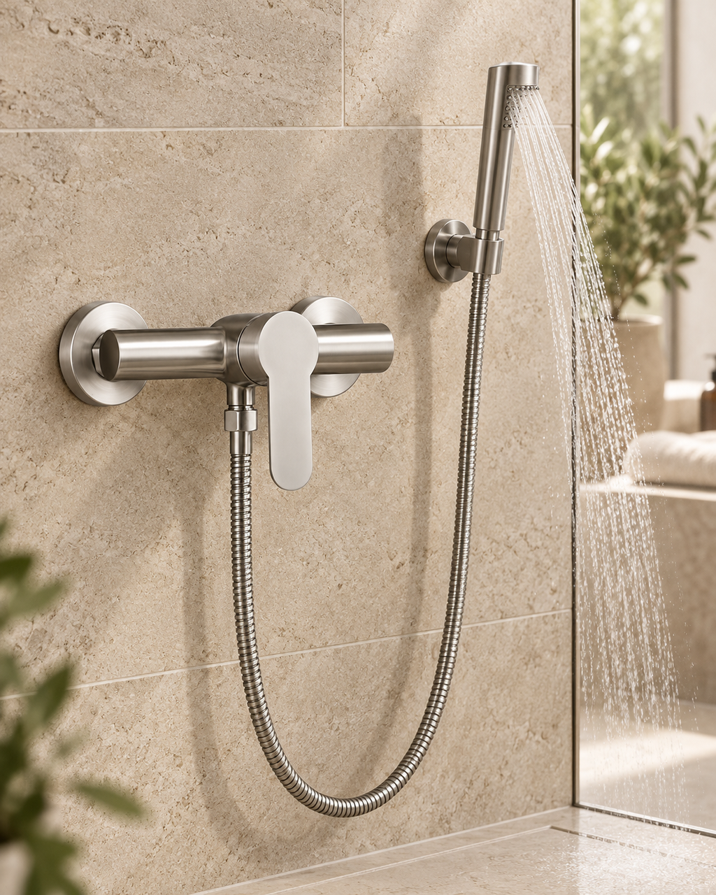 Wall-Mounted Stainless Steel Shower Mixer