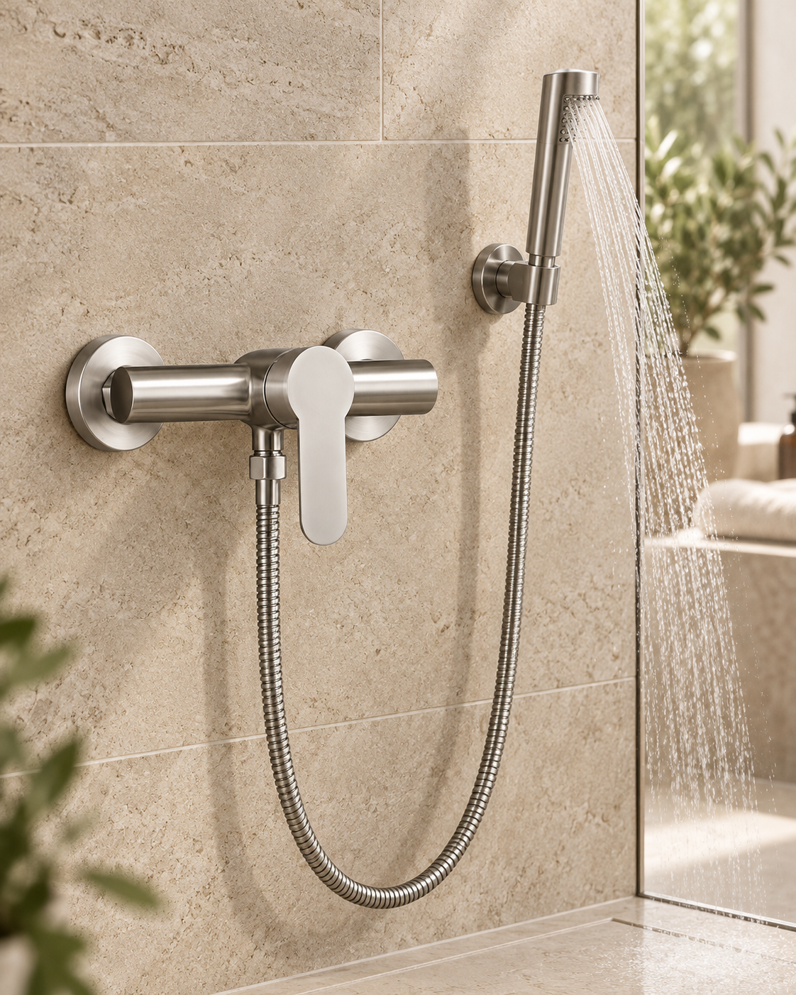 Wall-Mounted Stainless Steel Shower Mixer
