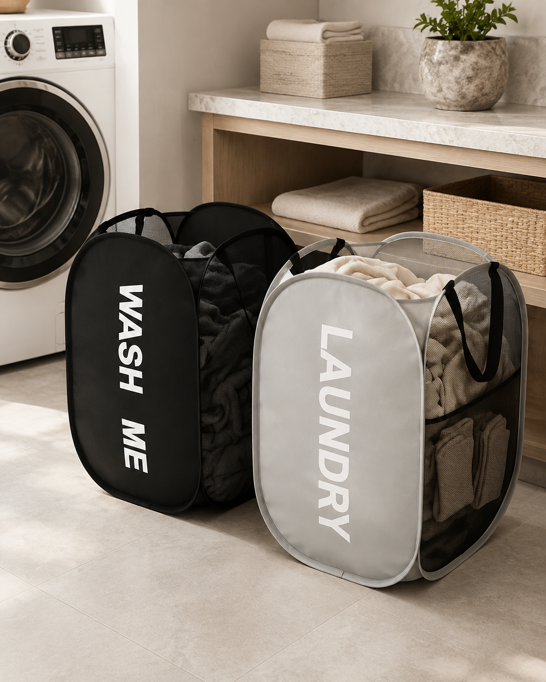 Collapsible Mesh Pop-Up Laundry Hamper