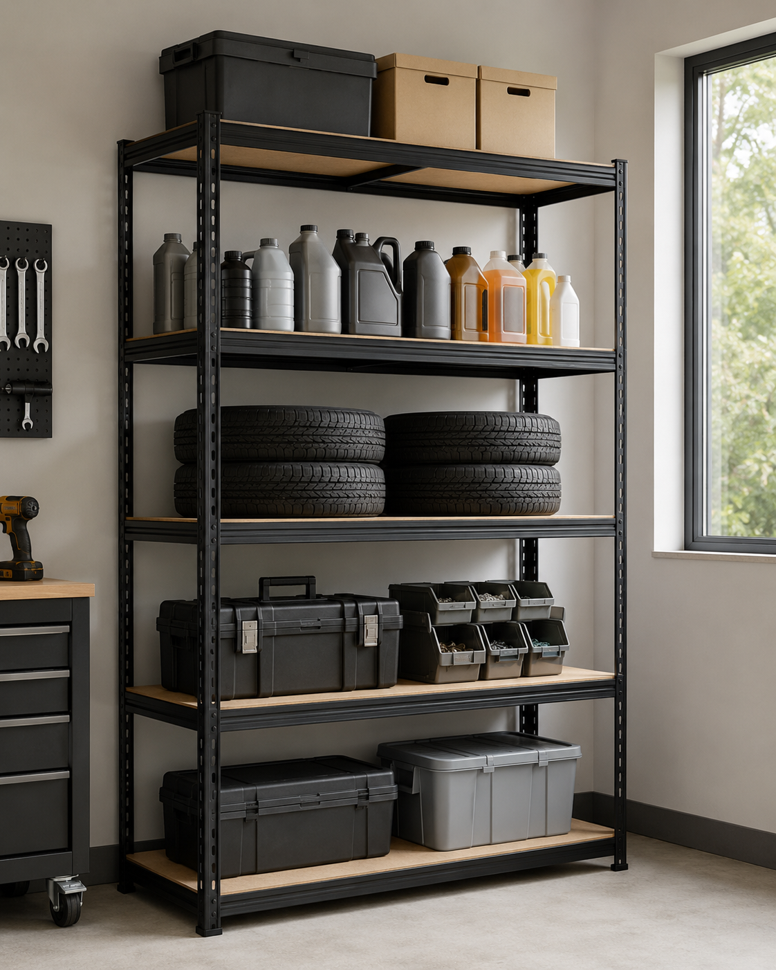 5-Tier Heavy-Duty Metal Storage Rack – 1000 kg Capacity