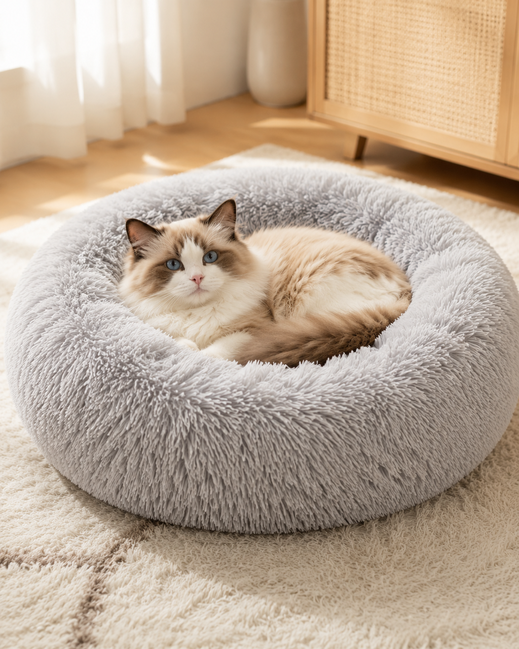 Plush Calming Donut Pet Bed