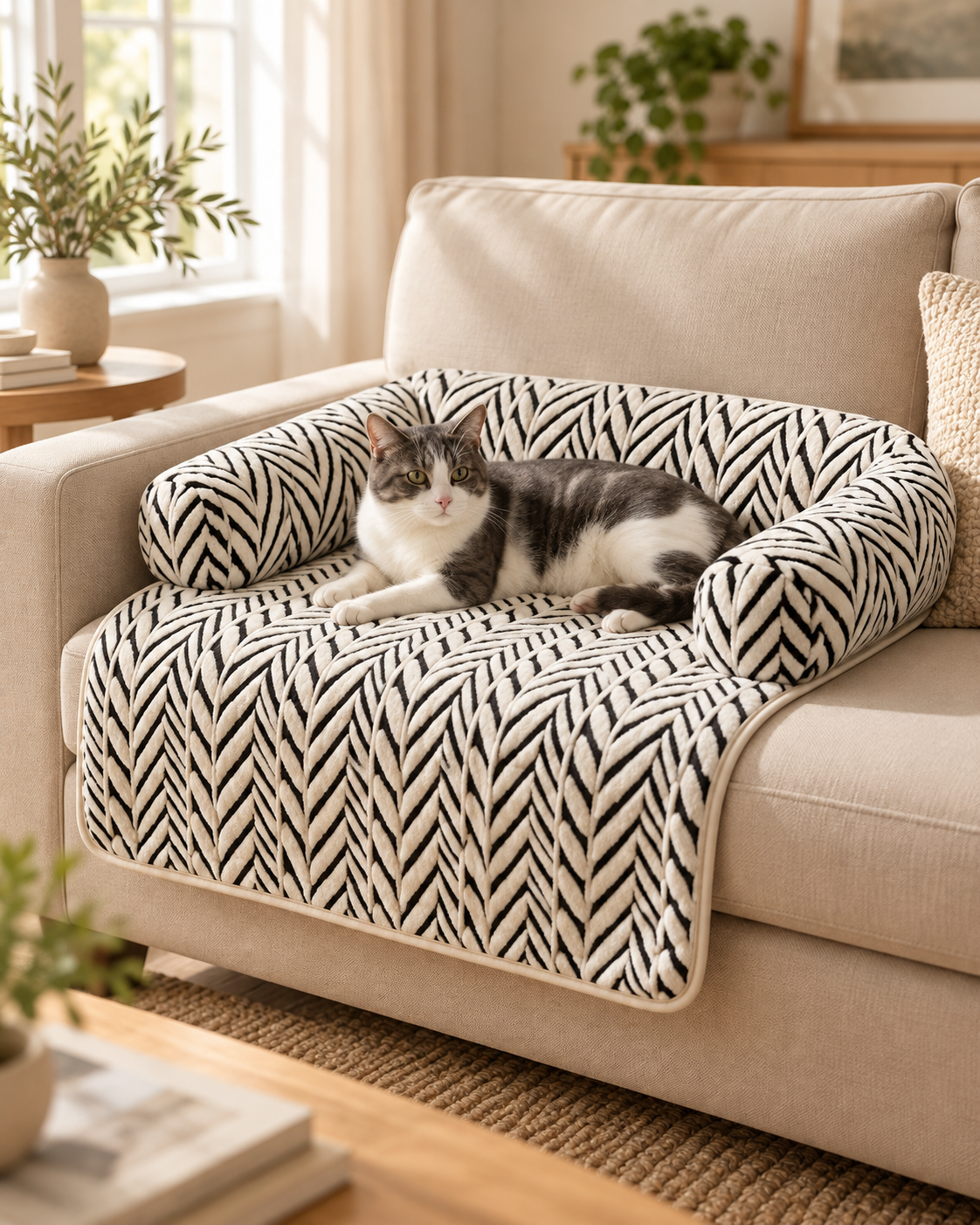Cozy Bolster Pet Sofa Bed