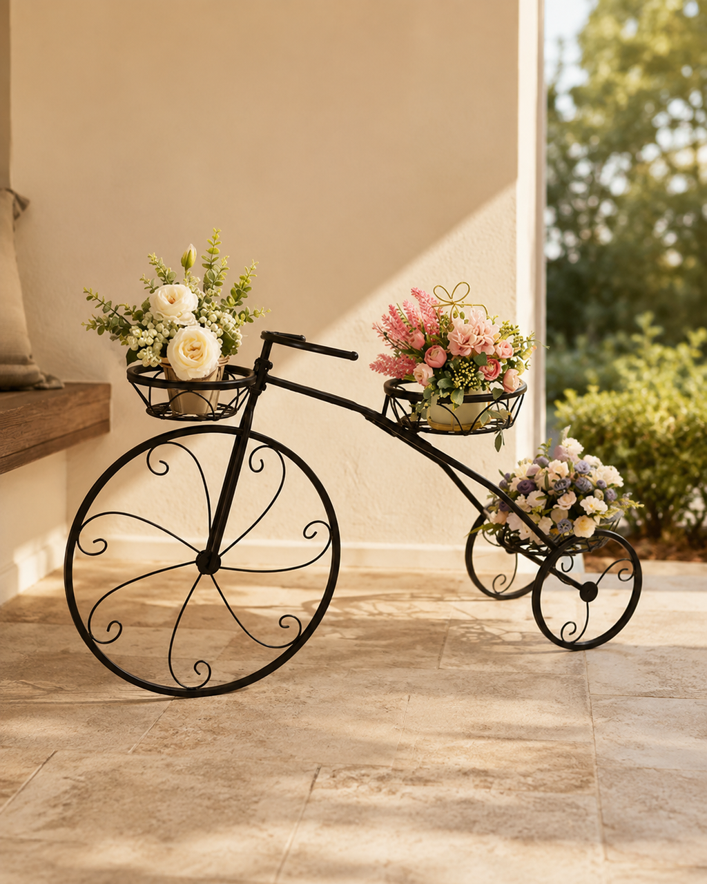 Premium 3-Tier Bicycle-Shaped Metal Plant Stand
