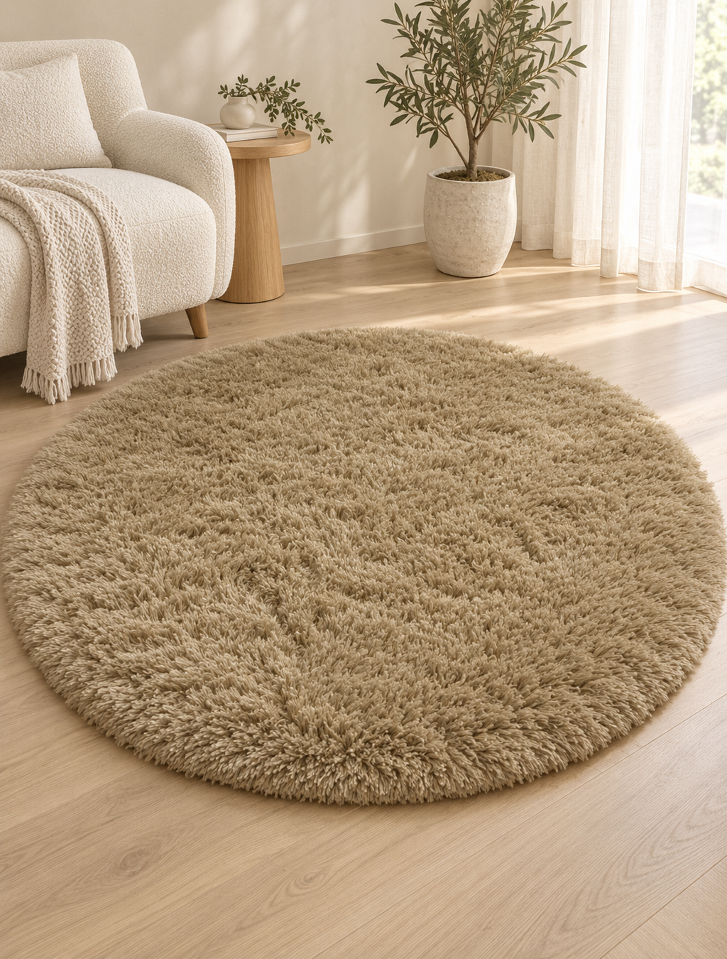 Super-Soft Round Plush Rug