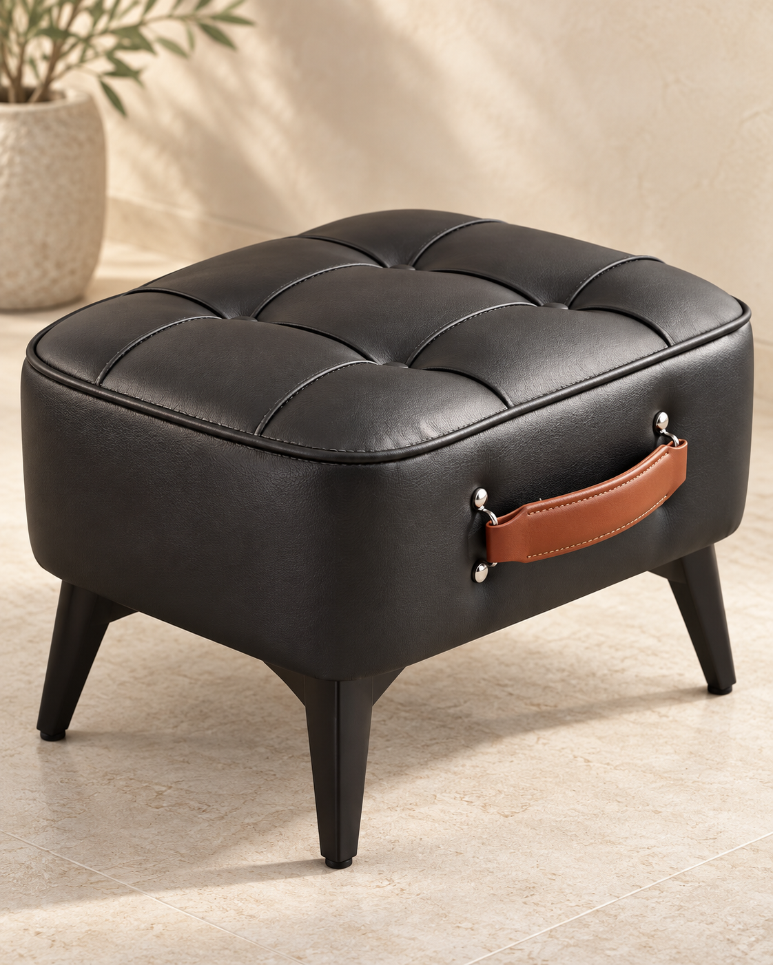 Compact Upholstered Entryway Stool