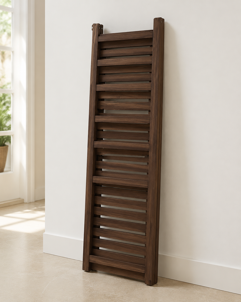 Foldable 4-Tier Wooden Ladder Shelf