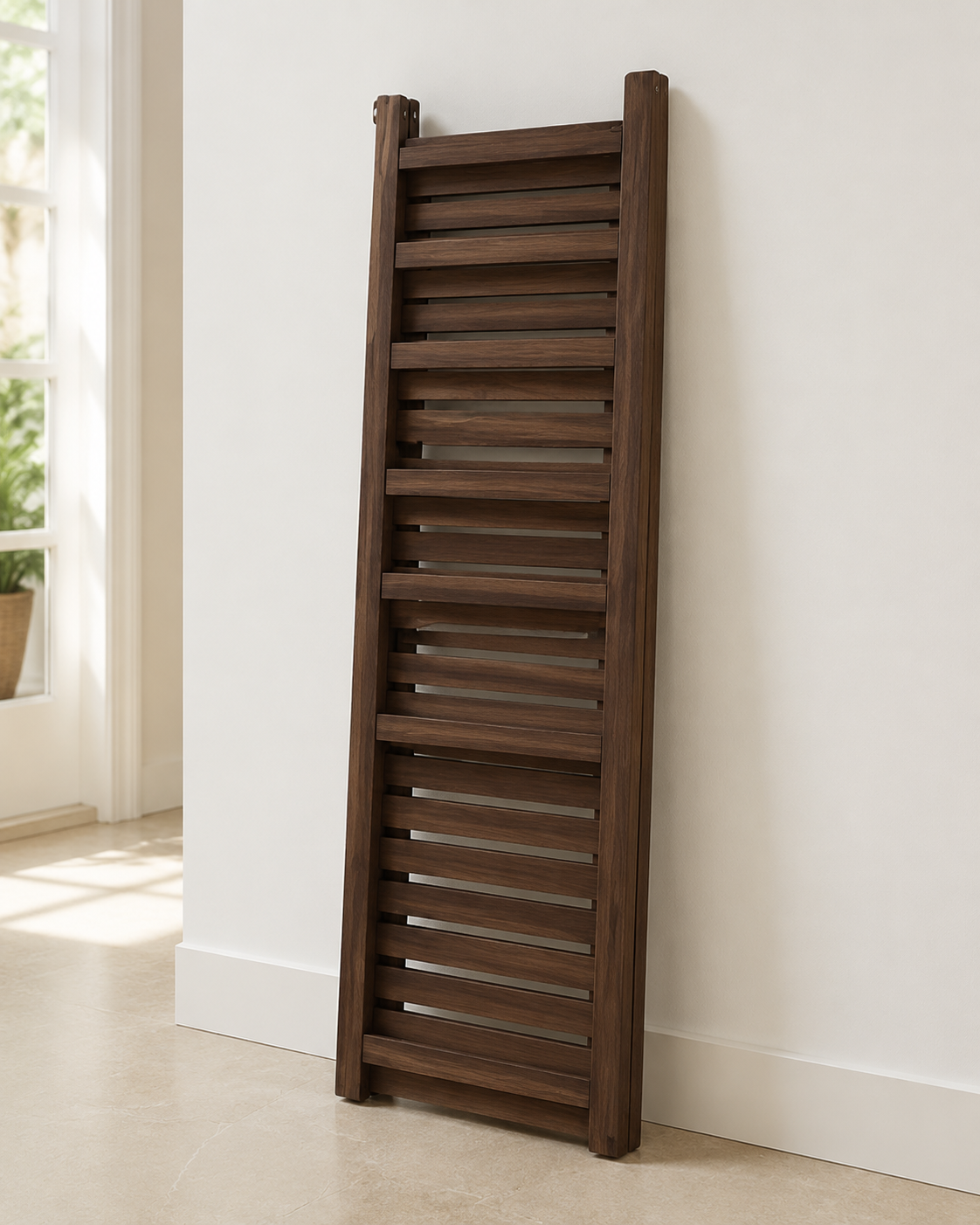 Foldable 4-Tier Wooden Ladder Shelf