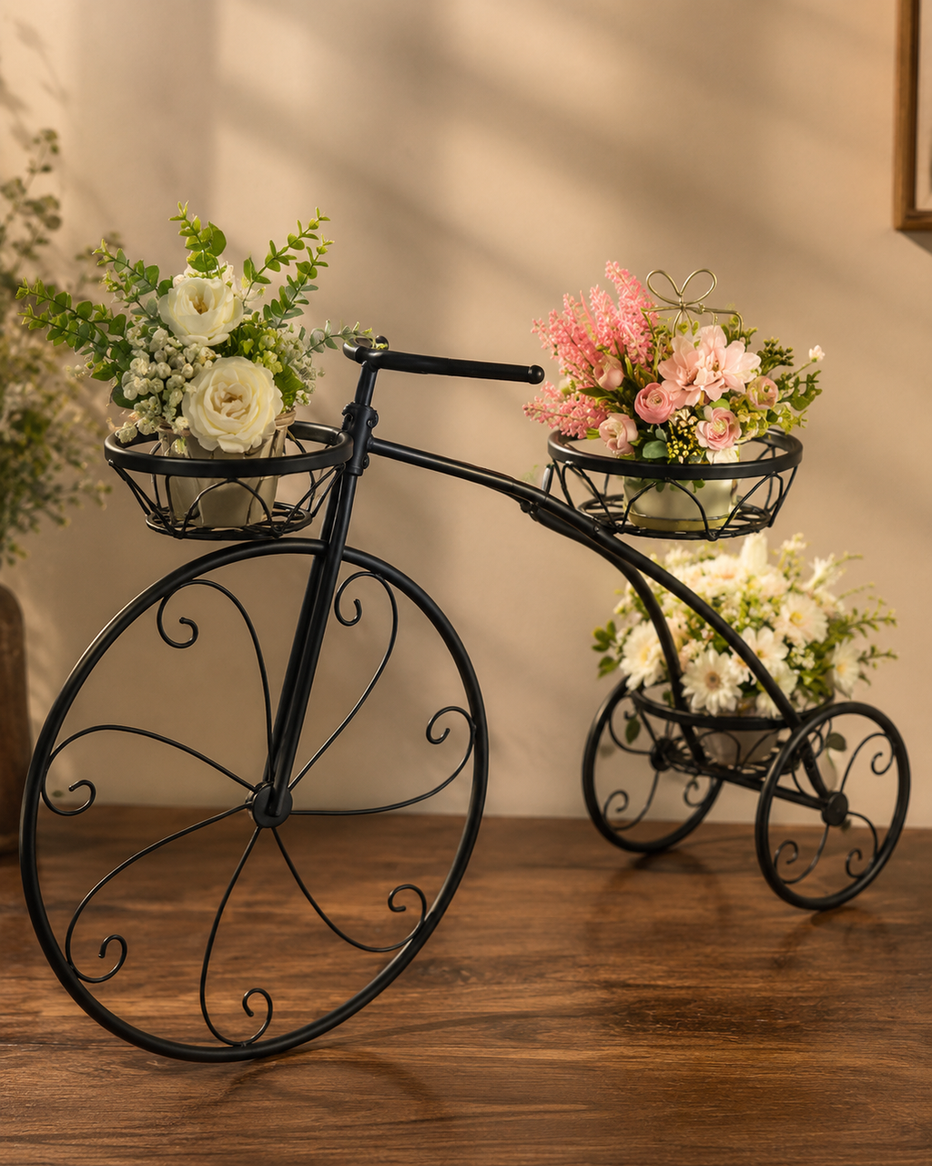 Premium 3-Tier Bicycle-Shaped Metal Plant Stand