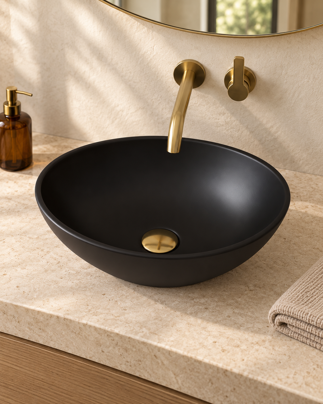 Art Deco Oval Countertop Basin
