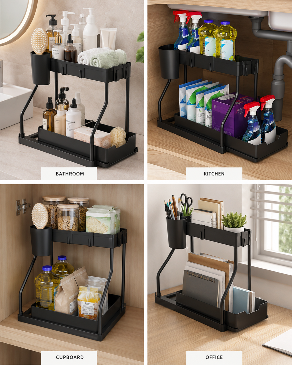 2-Tier Pull-Out Under-Sink Organizer