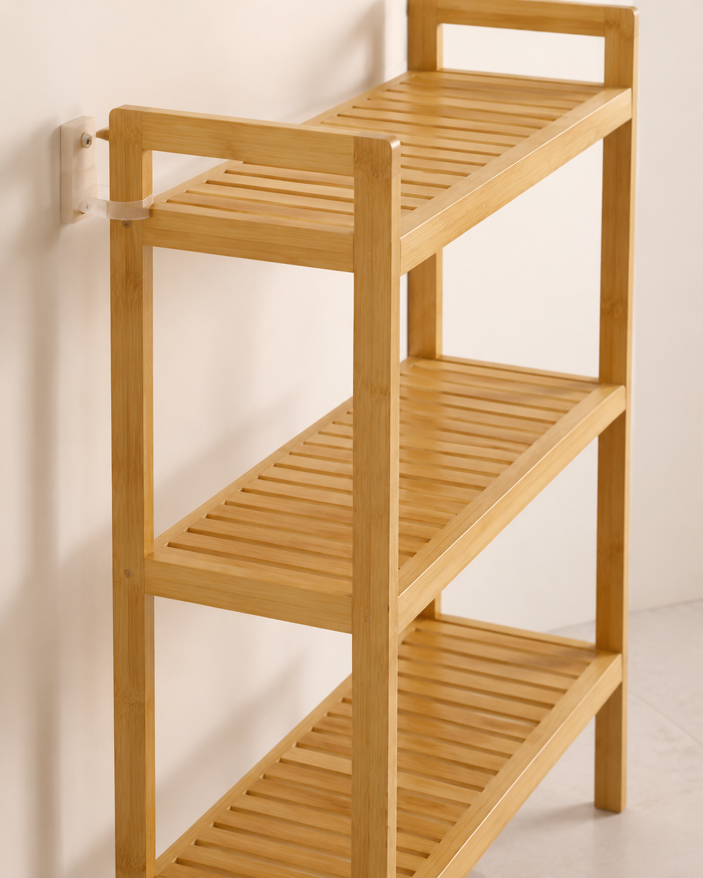 3-Tier Adjustable Bamboo Bathroom Storage Shelf