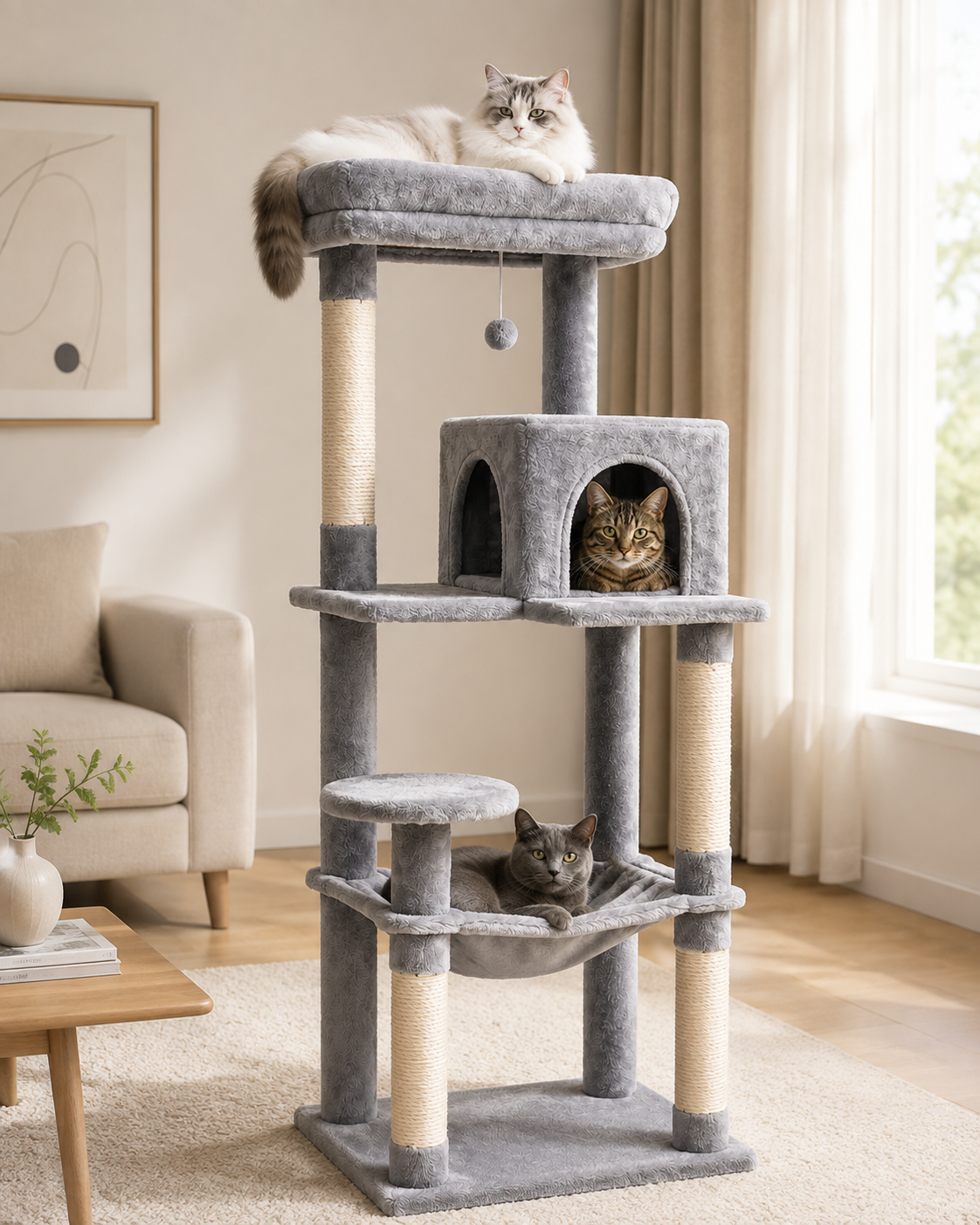5-Level Cat Tree with Hammock & Condo