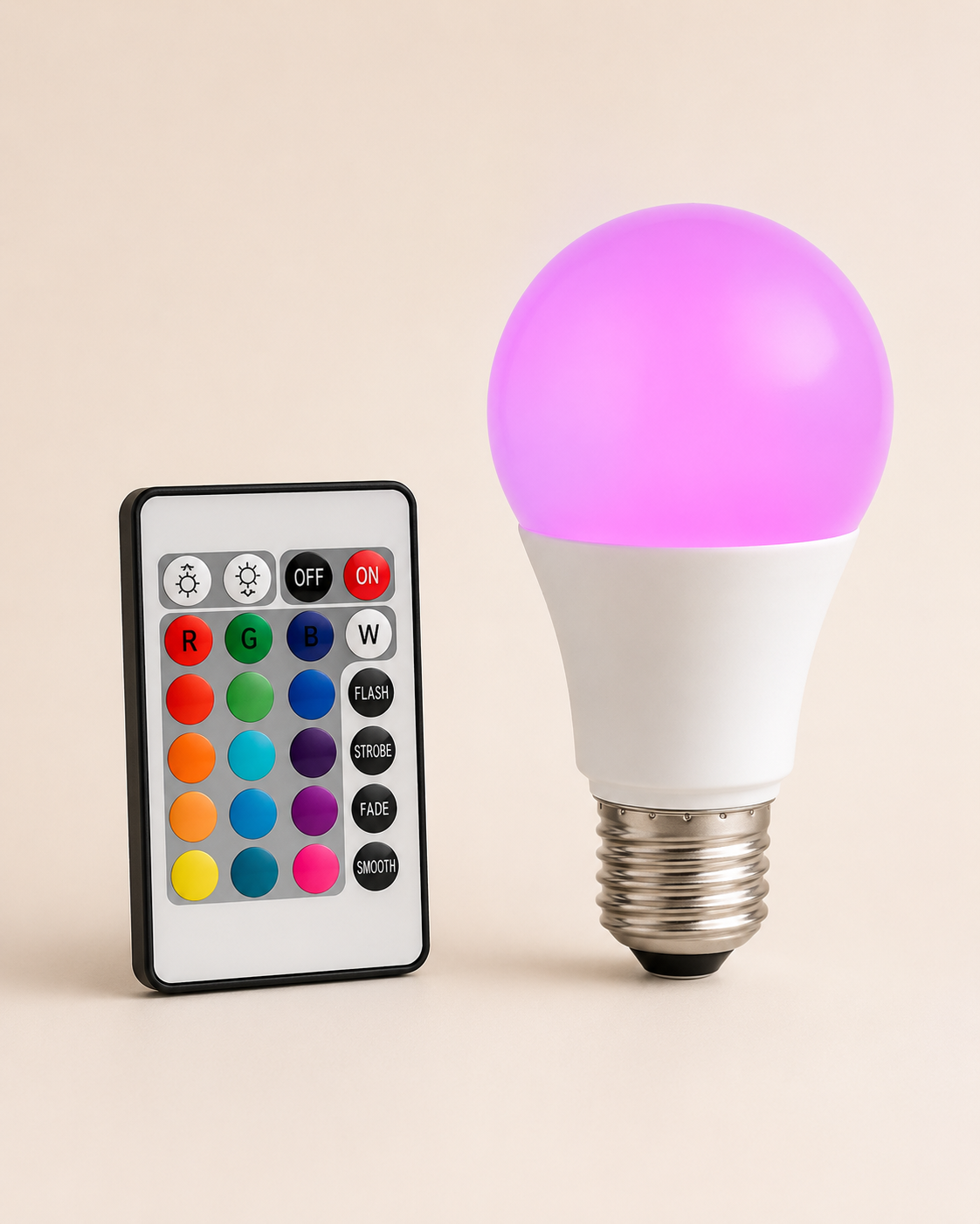 E27 RGB LED Bulb with Remote – 16 Colors