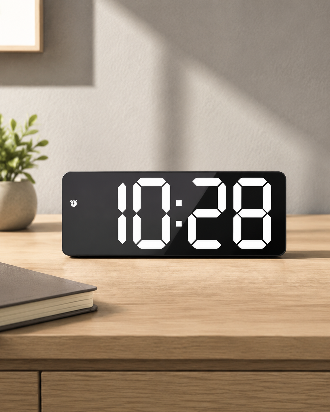 LED Mirror Alarm Clock with Voice Control
