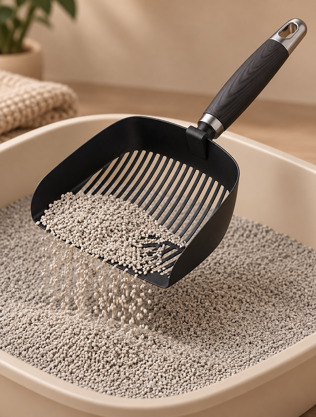 The CleanSift Stainless Steel Litter Scoop