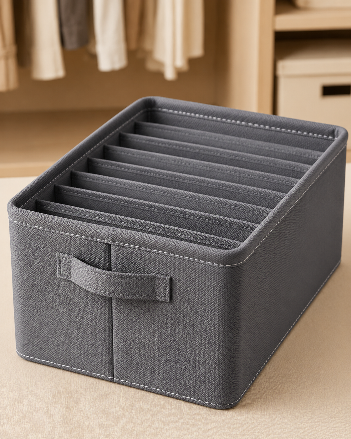 9-Compartment Foldable Clothing Organizer
