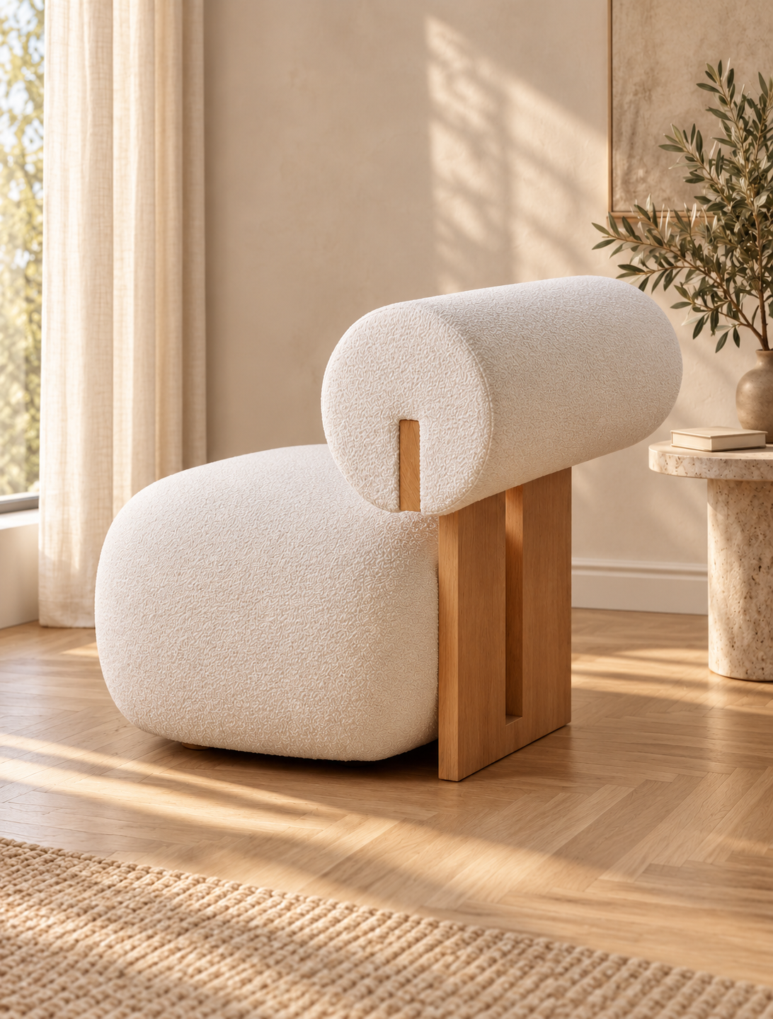 Nordic Solid Wood Lounge Chair