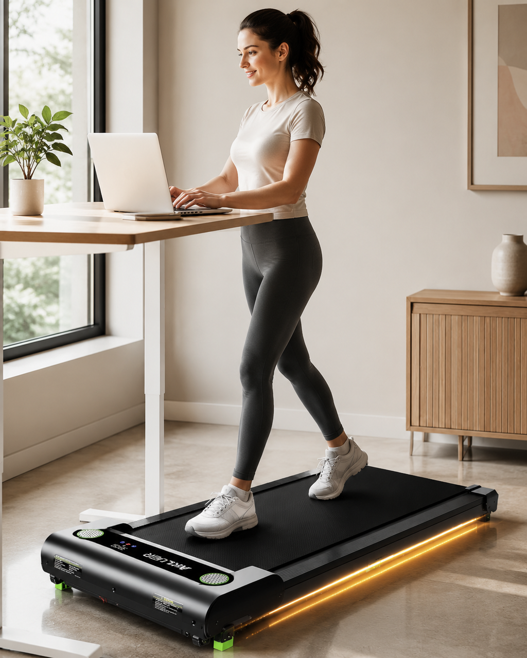 Foldable Electric Walking Pad with Manual Incline