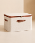 Washable Foldable Clothing Storage Box with Zippered Lid & Handles