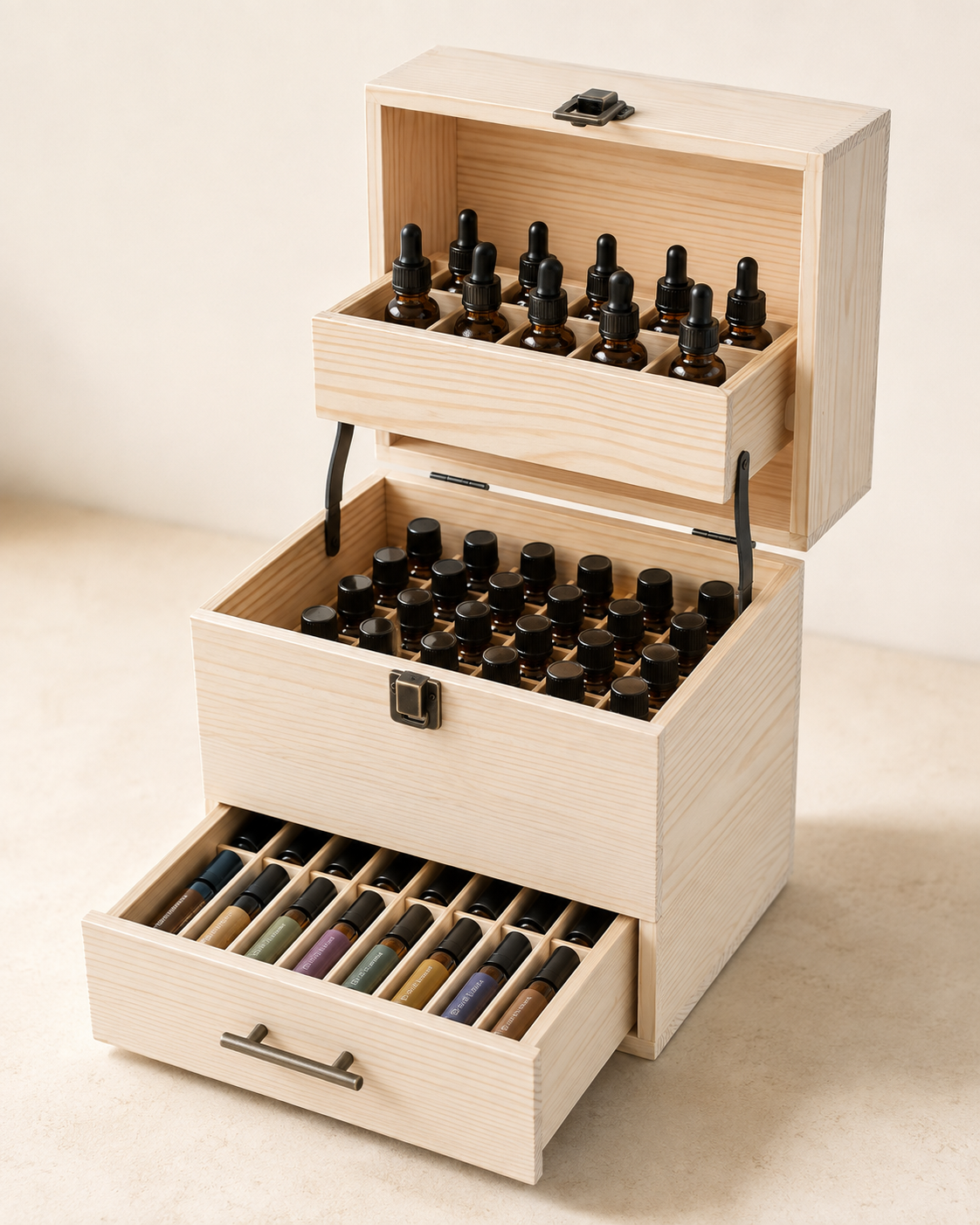 3-Tier Essential Oil & Nail Polish Organizer – 59 Slots
