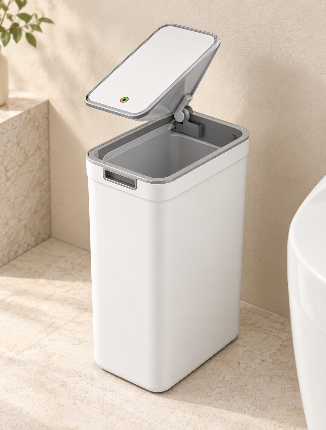 Slim Wall-Mounted Bathroom Waste Bin