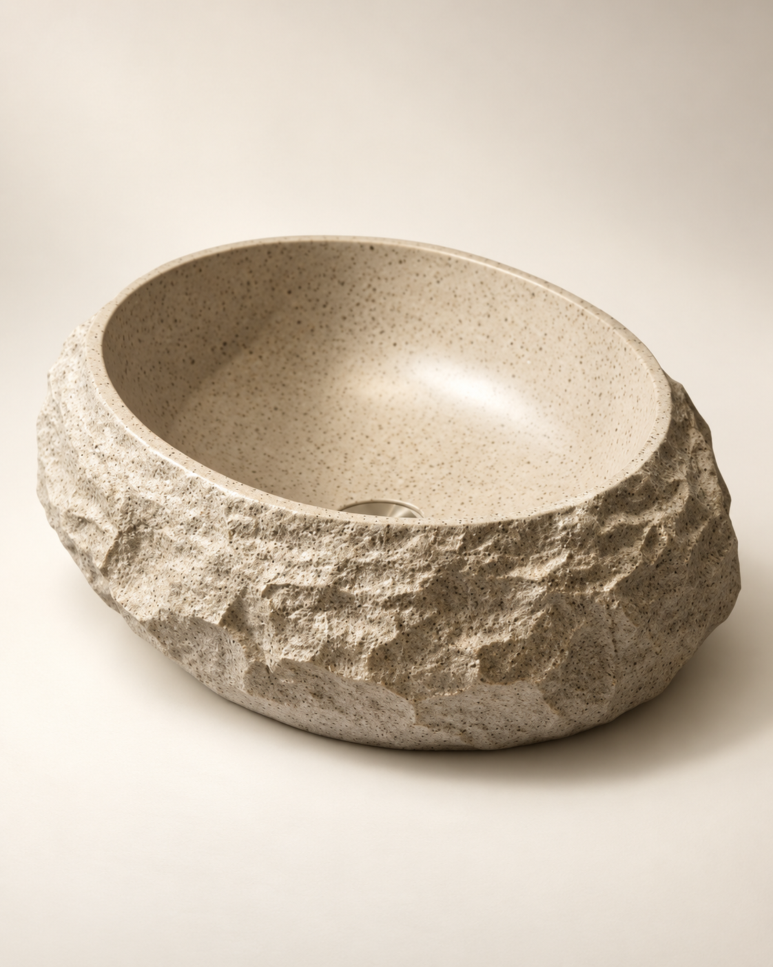 Irregular Oval Stone-Effect Basin